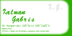 kalman gabris business card